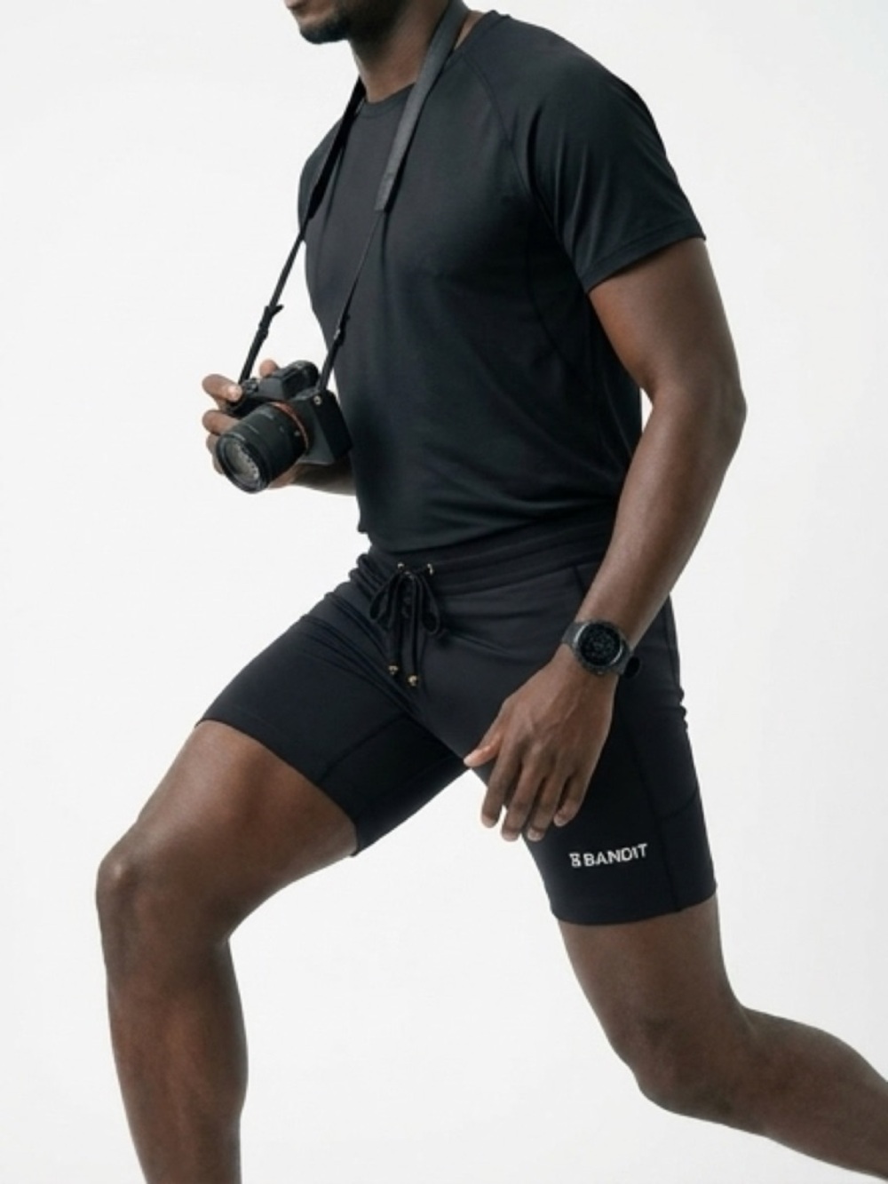 Bandit Running Cadence Tight Shorts Black Size Medium